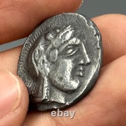Ancient Greek coin Athena in solid silver tetradrachm Circa 449-413 BC
