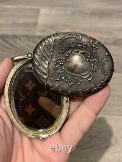 Ancient Kitelaine Set In Solid Silver Mirror Bottle Perfum XIX Eme