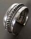 Ancient Large Ethnic Bracelet In Solid Silver, Stamped, 102.8 Grams
