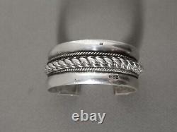Ancient Large Ethnic Bracelet in Solid Silver, Stamped, 102.8 grams
