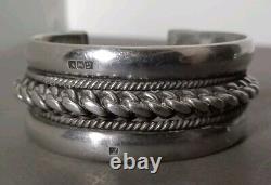Ancient Large Ethnic Bracelet in Solid Silver, Stamped, 102.8 grams