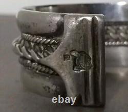 Ancient Large Ethnic Bracelet in Solid Silver, Stamped, 102.8 grams