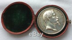 Ancient Medal Of Napoleon III Emperor 1864 By Bar In Sterling Silver