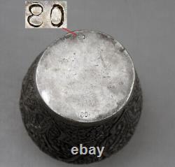 Ancient Oriental vase in solid silver, hallmarked, early 20th century, 148.5 g
