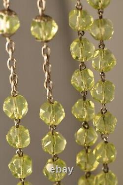 Ancient Ouraline Silver Rosary with Antique Silver Uranium Glass beads