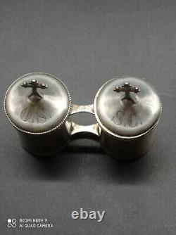 Ancient Pair of OS-SC Solid Silver Hallmarked Holy Oil Lamps
