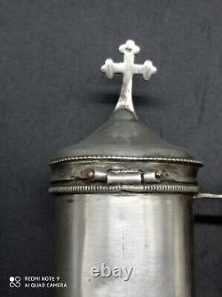 Ancient Pair of OS-SC Solid Silver Hallmarked Holy Oil Lamps