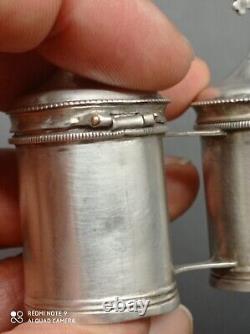 Ancient Pair of OS-SC Solid Silver Hallmarked Holy Oil Lamps