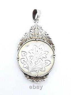 Ancient Pendant In Solid Silver Miniature Painting On 19th Empire Porcelain