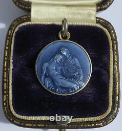 Ancient Penin Pendant Medal Virgin Christ Enamel Solid Silver Ename Charm