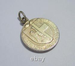 Ancient Penin Pendant Medal Virgin Christ Enamel Solid Silver Ename Charm