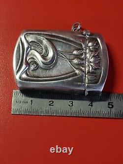 Ancient Pyrogen Match Box Art Nouveau Solid Silver Chardons