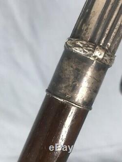 Ancient Rapace Rod In Silver 19th Antique Silver Walking Stick Eagle