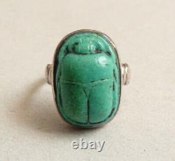 Ancient Ring Ring In Argent And Old Scarab Egypt Silver Ring