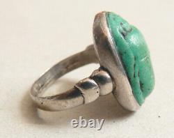 Ancient Ring Ring In Argent And Old Scarab Egypt Silver Ring