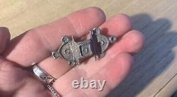 Ancient Roman Fibula, Solid Silver, 2nd-3rd century AD, with traces of enamels