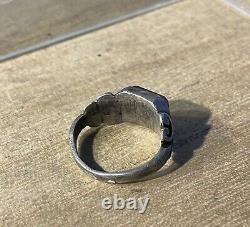 Ancient Roman Ring, Silver, 1st-2nd century AD, Carnelian + Intaglio XX + Boar