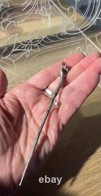 Ancient Roman Silver Hairpin or Clothing Pin, 3rd Century AD