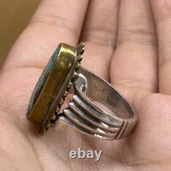 Ancient Roman ring in solid silver with rare inscription on the band in pi