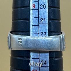 Ancient Roman ring in solid silver with rare inscription on the band in pi