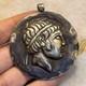 Ancient Roman Solid Silver King-face Pendant Amulet