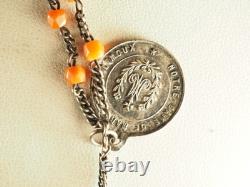 Ancient Rosary Solid Silver Red Coral Provence Antique Silver Coral Rosary