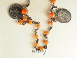 Ancient Rosary Solid Silver Red Coral Provence Antique Silver Coral Rosary