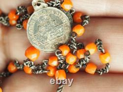 Ancient Rosary Solid Silver Red Coral Provence Antique Silver Coral Rosary
