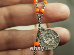 Ancient Rosary Solid Silver Red Coral Provence Antique Silver Coral Rosary