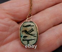 Ancient Scarab Pendant Jewellery Early 20th Gold Frame And Fix Chain