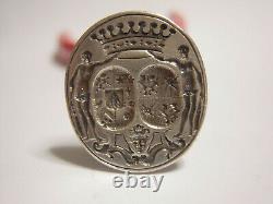 Ancient Seal Seal Stamp Solid Silver Coat Of Arms -18th Century