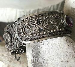 Ancient Silver Berber Bracelet Ancient Mauresque Kabyle 19th In Ethnic Silver