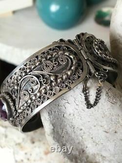 Ancient Silver Berber Bracelet Ancient Mauresque Kabyle 19th In Ethnic Silver