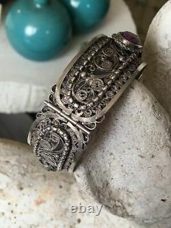 Ancient Silver Berber Bracelet Ancient Mauresque Kabyle 19th In Ethnic Silver