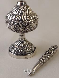 Ancient Silver Plated Sprinkler 800 Mark Eastern Maghreb Art Perfume Bottle