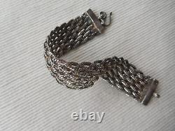 Ancient Silver Strap Magnificent Swan 19 Cms 37 Grams Maille Ribbon Tress B78