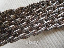 Ancient Silver Strap Magnificent Swan 19 Cms 37 Grams Maille Ribbon Tress B78