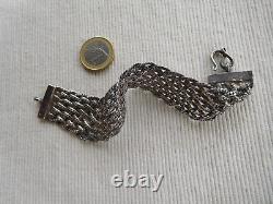 Ancient Silver Strap Magnificent Swan 19 Cms 37 Grams Maille Ribbon Tress B78