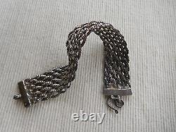 Ancient Silver Strap Magnificent Swan 19 Cms 37 Grams Maille Ribbon Tress B78