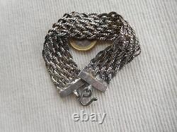 Ancient Silver Strap Magnificent Swan 19 Cms 37 Grams Maille Ribbon Tress B78