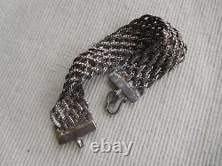 Ancient Silver Strap Magnificent Swan 19 Cms 37 Grams Maille Ribbon Tress B78