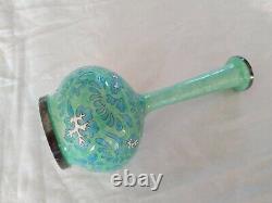 Ancient Silver Vase Massive Emaux Cloisonne Korea Korean Enamel Sterling Silver