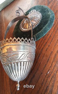 Ancient Silverware Small Sanctuary Lamp Solid Silver Incense Burner Hallmarks