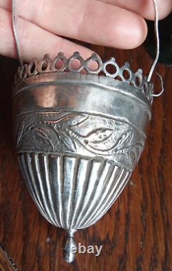 Ancient Silverware Small Sanctuary Lamp Solid Silver Incense Burner Hallmarks