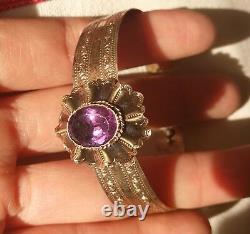 Ancient Sised Bracelet Vermeil Napoleon III With Amethyst Small Size
