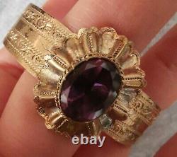 Ancient Sised Bracelet Vermeil Napoleon III With Amethyst Small Size