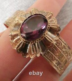 Ancient Sised Bracelet Vermeil Napoleon III With Amethyst Small Size