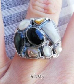 Ancient Solid Silver 925 Mother of Pearl Creator Ring