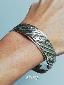 Ancient Solid Silver Bracelet 925 Silver Bangle Berber Art Creator
