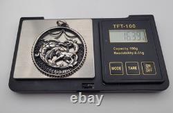 Ancient Solid Silver Pendant Dragon Art Nouveau Cut-Out Vintage # D6